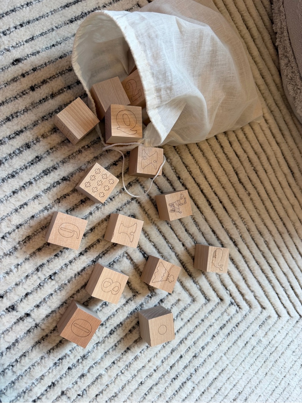 Natural Wood Letters & Number Blocks - Kids Toys Baby Shower Activity Decorate